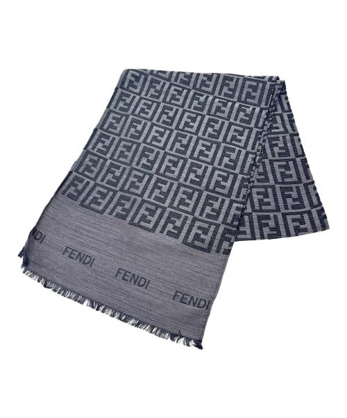 FENDI（フェンディ）FENDI (フェンディ) マフラー / ズッカ柄 グレー×ブラックの古着・服飾アイテム