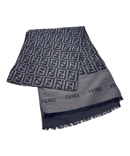 FENDI（フェンディ）FENDI (フェンディ) マフラー / ズッカ柄 グレー×ブラックの古着・服飾アイテム