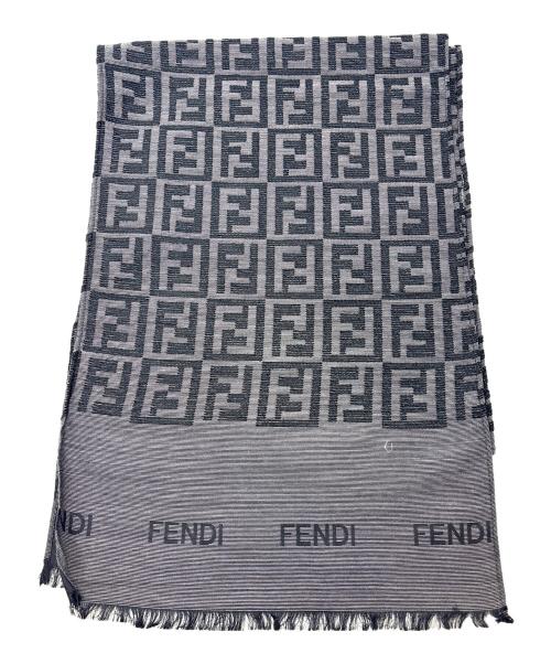 FENDI（フェンディ）FENDI (フェンディ) マフラー / ズッカ柄 グレー×ブラックの古着・服飾アイテム