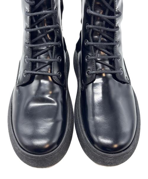 TOD'S（トッズ）TOD'S (トッズ) シャイニーレザーレースアップコンバットブーツ ブラック サイズ:37の古着・服飾アイテム