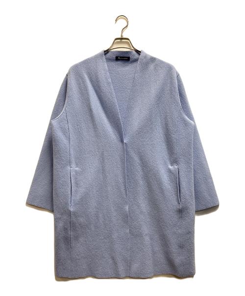 Aquascutum（アクアスキュータム）Aquascutum (アクアスキュータム) ノーカラーコート スカイブルー サイズ:81cm (W32)の古着・服飾アイテム