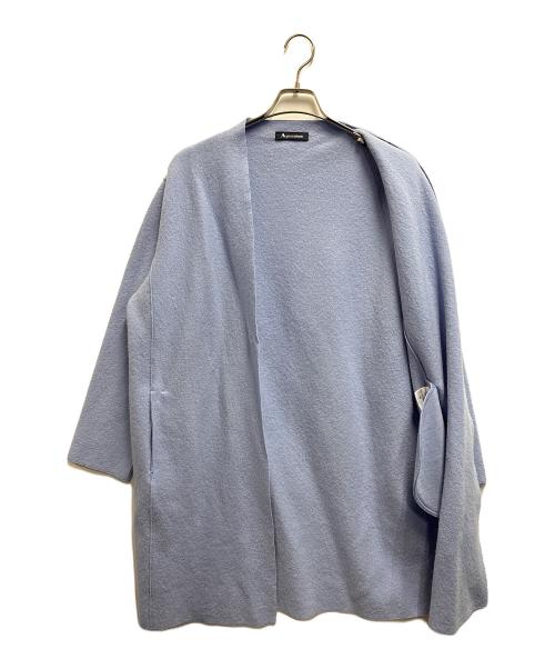 Aquascutum（アクアスキュータム）Aquascutum (アクアスキュータム) ノーカラーコート スカイブルー サイズ:81cm (W32)の古着・服飾アイテム