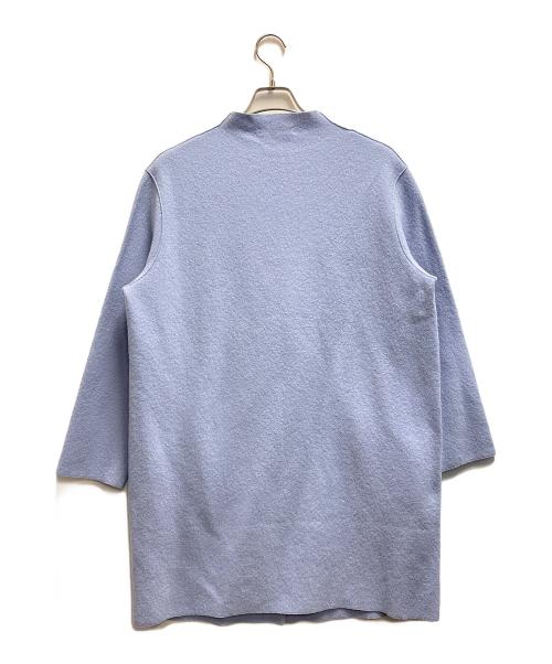 Aquascutum（アクアスキュータム）Aquascutum (アクアスキュータム) ノーカラーコート スカイブルー サイズ:81cm (W32)の古着・服飾アイテム
