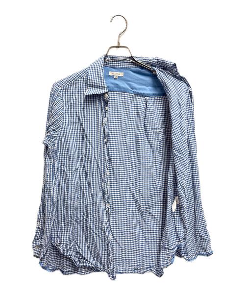 BLAMINK（ブラミンク）BLAMINK (ブラミンク) 長袖ブラウス ホワイト×ブルー サイズ:38の古着・服飾アイテム