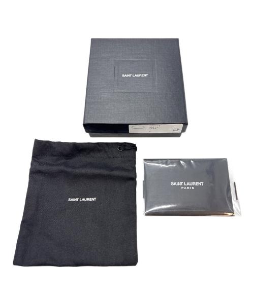 Saint Laurent Paris（サンローランパリ）Saint Laurent Paris (サンローランパリ) レザー&パラジウム ブレスレット ブラックの古着・服飾アイテム