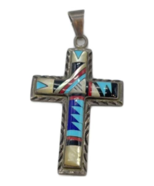 RM（アールエム）RM (アールエム) クロスペンダントトップ ブルーの古着・服飾アイテム