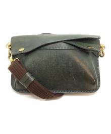 BEERBELLY（ビアベリー）の古着「レザーショルダーバッグ」｜グリーン