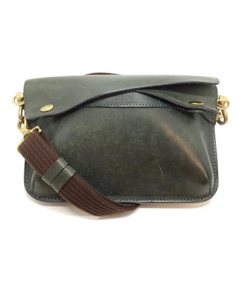 BEERBELLY（ビアベリー）BEERBELLY (ビアベリー) レザーショルダーバッグ グリーンの古着・服飾アイテム