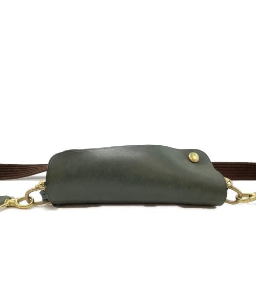 BEERBELLY（ビアベリー）BEERBELLY (ビアベリー) レザーショルダーバッグ グリーンの古着・服飾アイテム