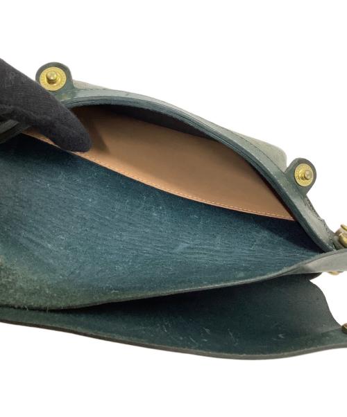 BEERBELLY（ビアベリー）BEERBELLY (ビアベリー) レザーショルダーバッグ グリーンの古着・服飾アイテム