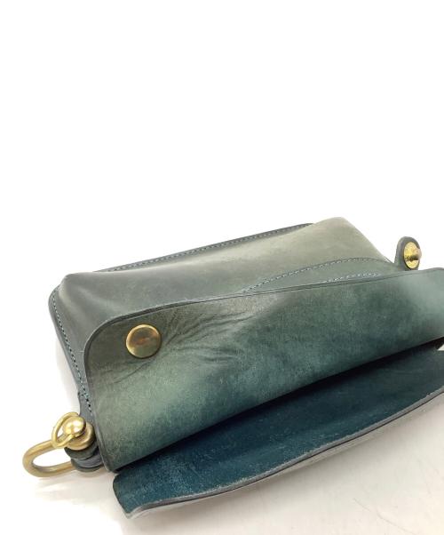 BEERBELLY（ビアベリー）BEERBELLY (ビアベリー) レザーショルダーバッグ グリーンの古着・服飾アイテム