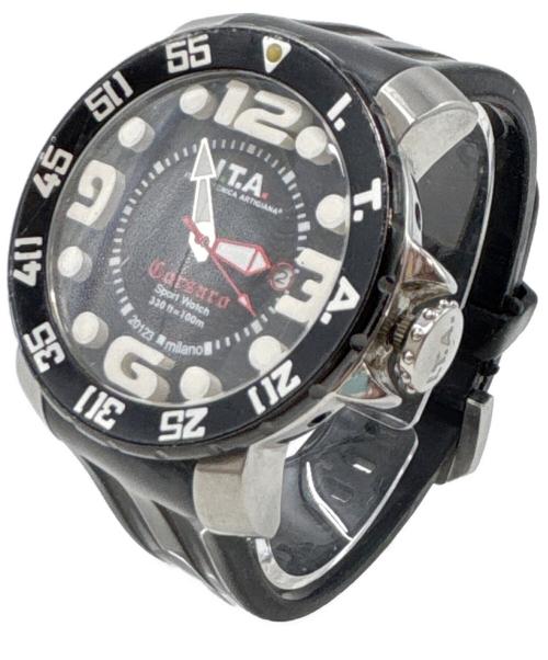 I.T.A.（アイティーエー）I.T.A. (アイティーエー) リストウォッチ ブラックの古着・服飾アイテム