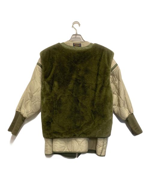 KASTANE（カスタネ）KASTANE (カスタネ) キルティングコート ベージュ×グリーン サイズ:FREEの古着・服飾アイテム