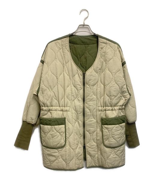 KASTANE（カスタネ）KASTANE (カスタネ) キルティングコート ベージュ×グリーン サイズ:FREEの古着・服飾アイテム