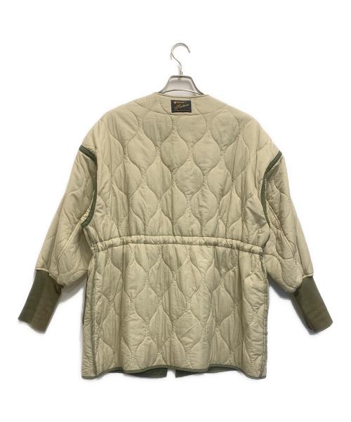 KASTANE（カスタネ）KASTANE (カスタネ) キルティングコート ベージュ×グリーン サイズ:FREEの古着・服飾アイテム