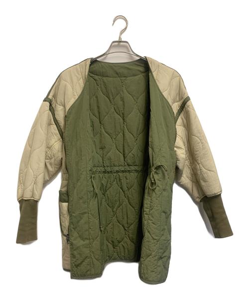 KASTANE（カスタネ）KASTANE (カスタネ) キルティングコート ベージュ×グリーン サイズ:FREEの古着・服飾アイテム