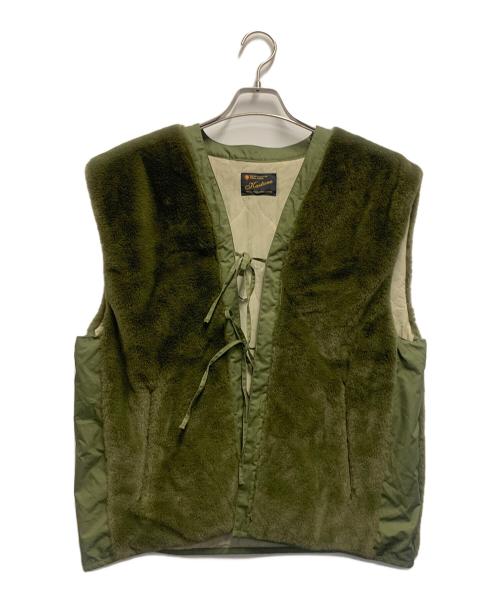 KASTANE（カスタネ）KASTANE (カスタネ) キルティングコート ベージュ×グリーン サイズ:FREEの古着・服飾アイテム