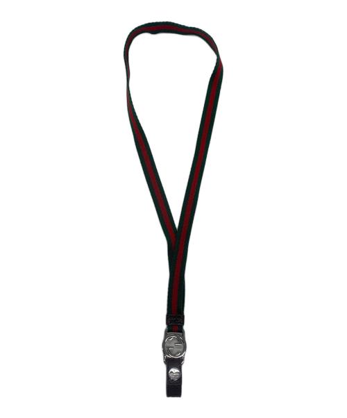 GUCCI（グッチ）GUCCI (グッチ) ネックストラップ グリーン×レッドの古着・服飾アイテム