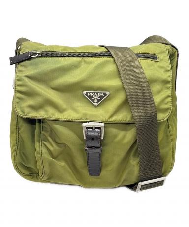 中古・古着通販】PRADA (プラダ) ナイロンショルダーバッグ グリーン