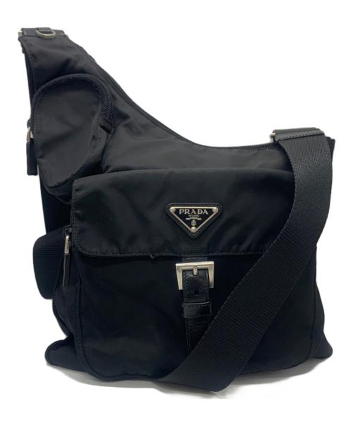 PRADA（プラダ）PRADA (プラダ) ナイロンショルダーバッグ ブラックの古着・服飾アイテム
