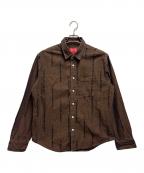 SUPREMEシュプリーム）の古着「20AW Logo Stripe Jacquard Denim Shirt」｜ブラウン