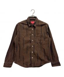 SUPREME（シュプリーム）の古着「20AW Logo Stripe Jacquard Denim Shirt」｜ブラウン
