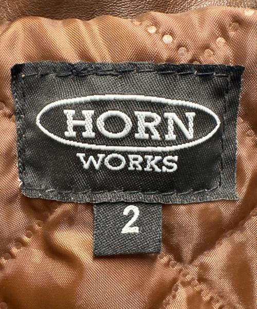 HORN WORKS（ホーンワークス）HORN WORKS (ホーンワークス) ライダースジャケット ブラウン サイズ:2の古着・服飾アイテム