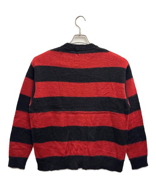 NUMBER (N)INE（ナンバーナイン）NUMBER (N)INE (ナンバーナイン) 厚手ニット / STRIPED MOHAIR KNIT PULLOVER レッド サイズ:2の古着・服飾アイテム