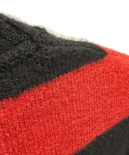 NUMBER (N)INE（ナンバーナイン）NUMBER (N)INE (ナンバーナイン) 厚手ニット / STRIPED MOHAIR KNIT PULLOVER レッド サイズ:2の古着・服飾アイテム