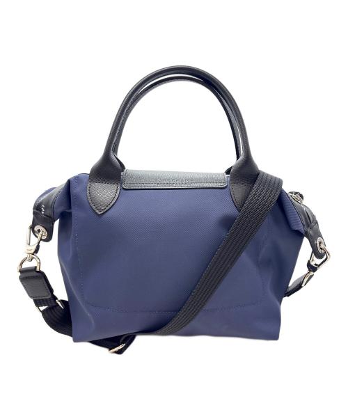 LONGCHAMP（ロンシャン）LONGCHAMP (ロンシャン) Sトップハンドルバッグ / ルプリアージュ ブラック×ネイビーの古着・服飾アイテム