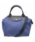 LONGCHAMP（ロンシャン）の古着「Sトップハンドルバッグ / ルプリアージュ」｜ブラック×ネイビー