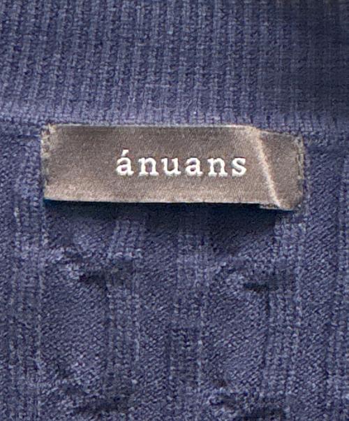 anuans（アニュアンス）anuans (アニュアンス) リトルケーブルニットカーディガン ネイビー サイズ:FREEの古着・服飾アイテム