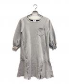 LANVINランバン）の古着「長袖ワンピース」｜ライトグレー
