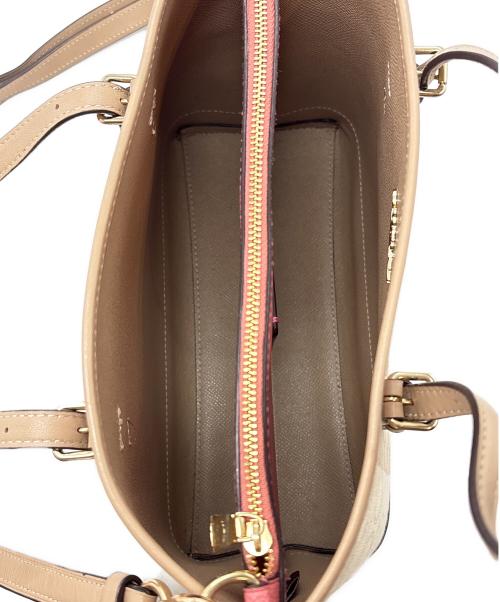 COACH（コーチ）COACH (コーチ) ショルダーバッグ / モリー トート 25 シグネチャー ジャカード ウィズ ストライプ ベージュの古着・服飾アイテム