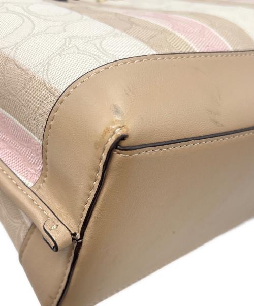 COACH（コーチ）COACH (コーチ) ショルダーバッグ / モリー トート 25 シグネチャー ジャカード ウィズ ストライプ ベージュの古着・服飾アイテム