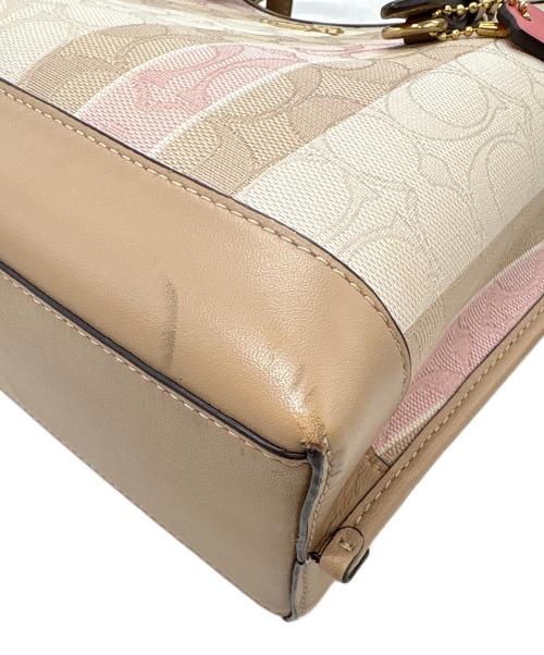 COACH（コーチ）COACH (コーチ) ショルダーバッグ / モリー トート 25 シグネチャー ジャカード ウィズ ストライプ ベージュの古着・服飾アイテム