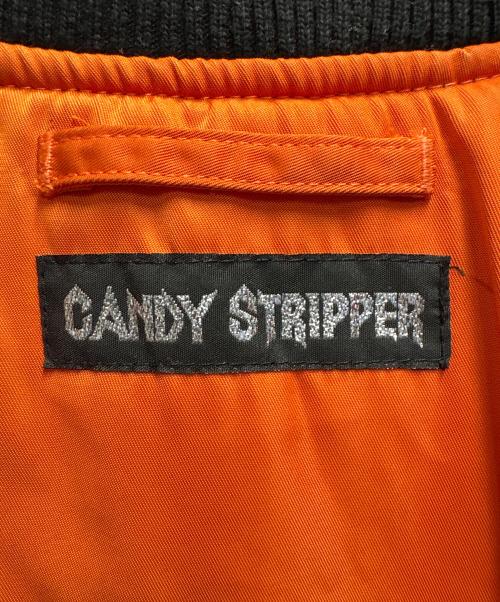 Candy Stripper（キャンディーストリッパー）Candy Stripper (キャンディーストリッパー) MA-1ジャケット ブラック×レッド サイズ:Mの古着・服飾アイテム