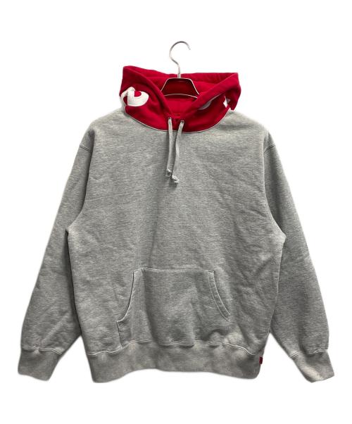 SUPREME（シュプリーム）SUPREME (シュプリーム) プルオーバーパーカー レッド×グレー サイズ:Mの古着・服飾アイテム