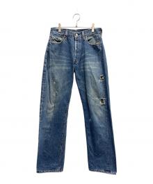 LEVI'S（リーバイス）の古着「ダメージジーンズ / ビッグE ボタン裏刻印555 バレンシア工場」｜インディゴ