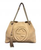 GUCCIグッチ）の古着「チェーントートバッグ」｜ベージュ