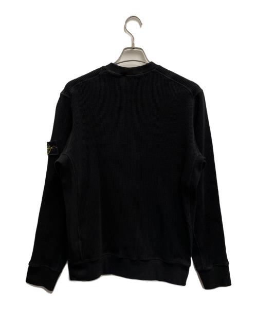 STONE ISLAND（ストーンアイランド）STONE ISLAND (ストーンアイランド) ワッフルクルーネックスウェット ブラック サイズ:Mの古着・服飾アイテム