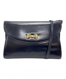 Salvatore Ferragamo（サルヴァトーレ フェラガモ）の古着「リボンショルダーバッグ」｜ブラック