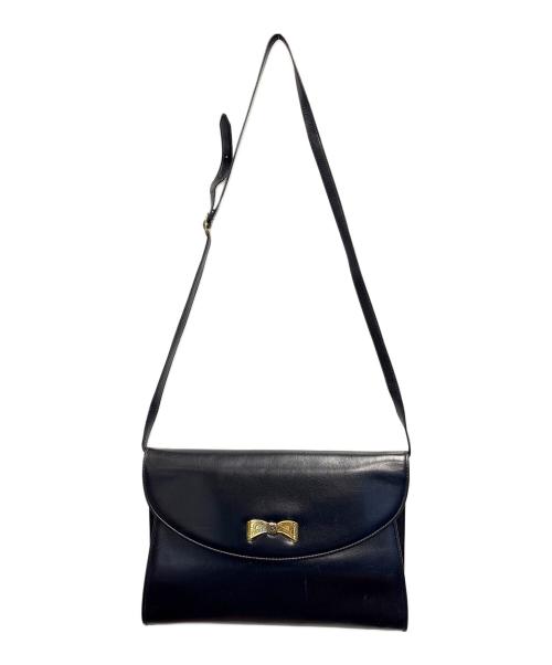 Salvatore Ferragamo（サルヴァトーレ フェラガモ）Salvatore Ferragamo (サルヴァトーレ フェラガモ) リボンショルダーバッグ ブラックの古着・服飾アイテム