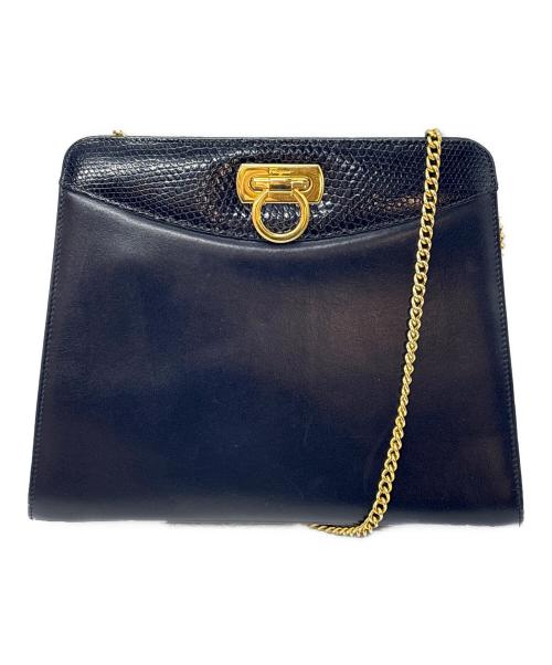 Salvatore Ferragamo（サルヴァトーレ フェラガモ）Salvatore Ferragamo (サルヴァトーレ フェラガモ) チェーンショルダーバッグ ブラックの古着・服飾アイテム