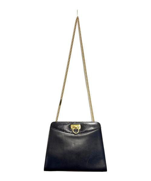 Salvatore Ferragamo（サルヴァトーレ フェラガモ）Salvatore Ferragamo (サルヴァトーレ フェラガモ) チェーンショルダーバッグ ブラックの古着・服飾アイテム