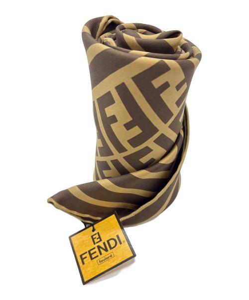 FENDI（フェンディ）FENDI (フェンディ) シルクスカーフ ブラウンの古着・服飾アイテム