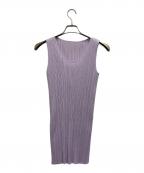 PLEATS PLEASEプリーツプリーズ）の古着「ノースリーブ・キャミソールワンピース」｜ラベンダー