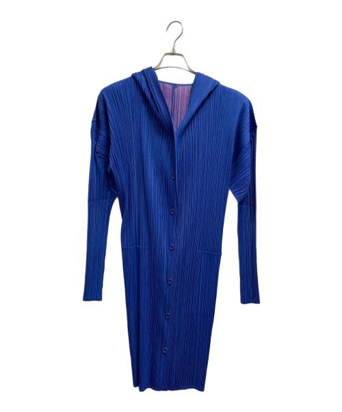 PLEATS PLEASE（プリーツプリーズ）PLEATS PLEASE (プリーツプリーズ) 薄手カーディガン ブルー サイズ:サイズ　4の古着・服飾アイテム