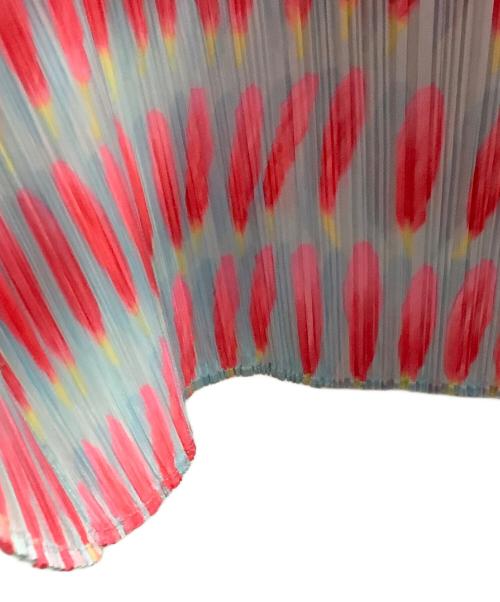 PLEATS PLEASE（プリーツプリーズ）PLEATS PLEASE (プリーツプリーズ) ノースリーブ・キャミソールワンピース ブルー×ピンク サイズ:サイズ　4の古着・服飾アイテム