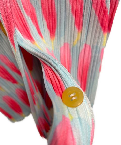 PLEATS PLEASE（プリーツプリーズ）PLEATS PLEASE (プリーツプリーズ) 半袖シャツ ブルー×ピンク サイズ:サイズ　4の古着・服飾アイテム